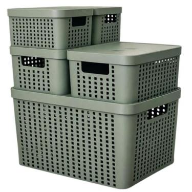 Imagem de Kit 5 Caixas Organizadoras com Tampa 2 Litros 4,5 Litros 17 Litros Ces
