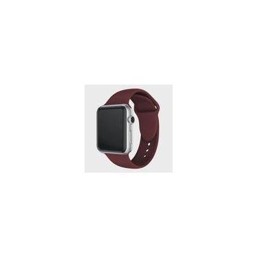 Imagem de Pulseira Silicone compativel Apple Watch 44mm e 42mm - Vinho - Tamanho