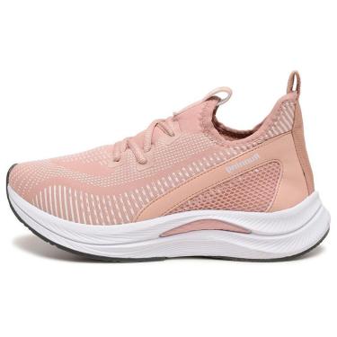 Imagem de Tenis Feminino Esportivo Nylon Respiravel Running Corrida Caminhada Solado Alto Cadarço...