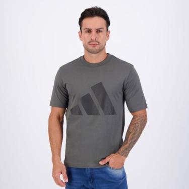 Imagem de Camiseta Adidas Big Logo II Cinza e Preta, G