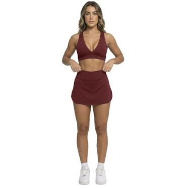 Imagem de Conjunto Top Bojo e Short Saia Vekyo Roupas para Academia Treino Moda 