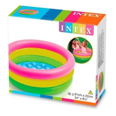 Imagem de Piscina Infantil para Bebê Colorida 34 Litros Intex - Importway