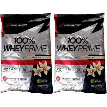 Imagem de Kit 2X 100% Whey Prime - 900g Refil Baunilha - BodyAction - Body Actio