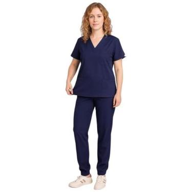 Imagem de Conjunto Médico de Uniforme Sumincarly: Blusa con Cuello en V y Pantal