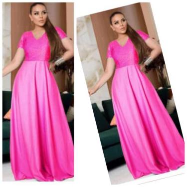 Imagem de Vestido longo de festa/madrinha/casamento - Menina mulher, Rosa pink, 