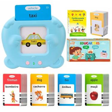 Imagem de Leitor De Cartões Didáticos Infantil Bilíngue Português Inglês Para Ap