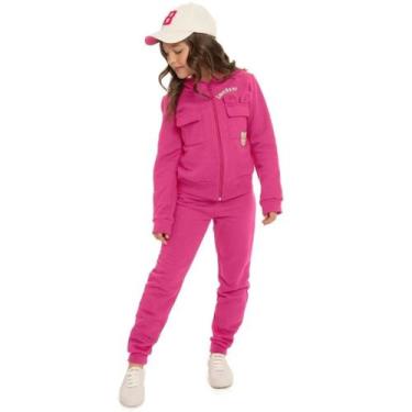 Imagem de Conjunto Infantil Menina Inverno Jaqueta Com Capuz E Calça Moletom Pel