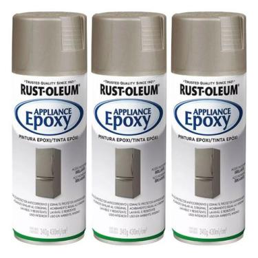 Imagem de Kit 3 Tinta Spray Epóxi Brilhante Rust Oleum - Escolha A Cor, Aço Inox