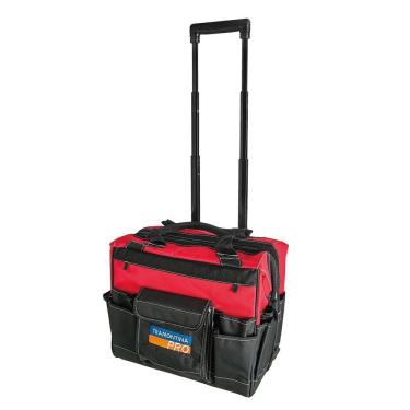 Imagem de Bolsa para Ferramentas 18 Bolsos Tramontina Pro com Rodas e Cabo Telescópico em Nylon Resistente