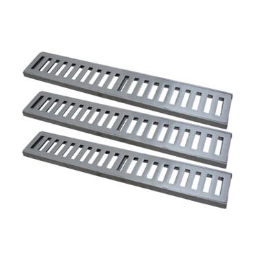 Imagem de Kit 3 Ralo Grelha Linear 7115X3GDA Drenagem para Areas Externas Alumínio Escovado Prata GDA Industria e Distribuidora