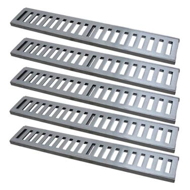 Imagem de Kit 5 Ralo Grelha Linear 7111X05GDA Captação de Agua Pluvial Alumínio Escovado Prata GDA Industria e Distribuidora