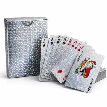 Imagem de Baralho Prata Silver À Prova Dágua 54 Cartas PVC Flexível Plástico Pre