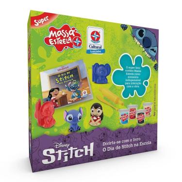 Imagem de Livro o Dia de Stitch na Escola com 2 Moldes 3D Lilo e Stitch Faca Rolinho 4 Potes Estrela