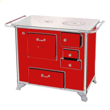 Imagem de Fogão a Lenha Tradicional Venâncio N graus 1 28945 Ferro Fundido Gabinete Esquerdo Vermelho