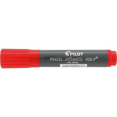 Imagem de Pincel Marcador Permanente Pilot Atômico 1100P Ponta Chanfrada Recarregável Vermelho