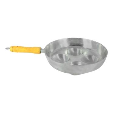 Imagem de Frigideira Alumínio Fundido Polida Cabo Madeira Frita 4 Ovos 25CM Diviforte