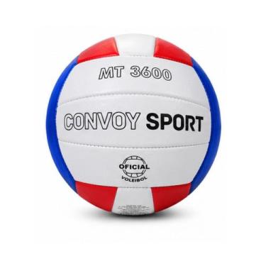 Imagem de Bola De Voleibol PVC Tamanho Oficial 5 Convoy Premium -, Vermelho, Azu