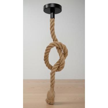 Imagem de Luminária Pendente Corda Rústica Design Nó - Congratulations Store