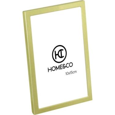 Imagem de PORTARETRATOS HOMEampCO ZARTZ 10X15 15x10x1cm ALUMÍNIO DOURADO - HOME&