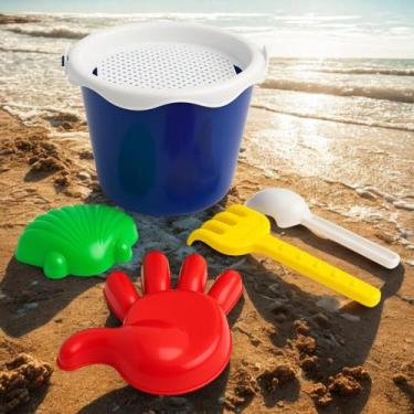 Imagem de Brinquedo Com Moldes Forminhas Baldinho de Praia Roxo Infantil Complet