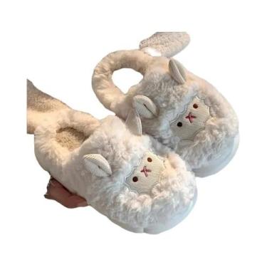 Imagem de Pantufas De Algodão Quentes E Fofas Com Design De Ovelha Em Pelúcia Pa