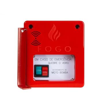 Imagem de Botão Manual para Acionamento Bomba de Incêndio Segurimax 28961 Acionador com Chave Gangorra 6A IP20 110V com Martelinho