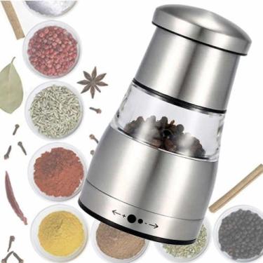 Imagem de Mini Moedor Manual Pimenta Ou Sal Em Aço Inox E Acrilico - OUTRAS MARC