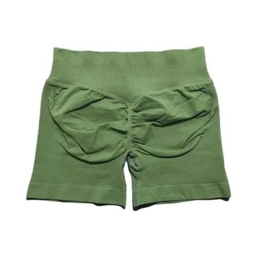 Imagem de Shorts De Yoga E Corrida Femininos De Cintura Alta Sem Costura, Elásti
