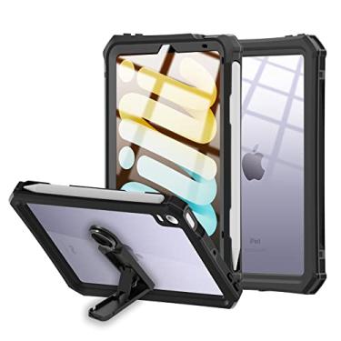 Imagem de ShellBox Case Capa Da Série Defender Para Apple iPad Mini 6ª Geração [Somente], Capa Protetora De Tela Integrada Com Suporte Magnético Para Lápis/Desbloqueio De Impressões Digitais, Preta