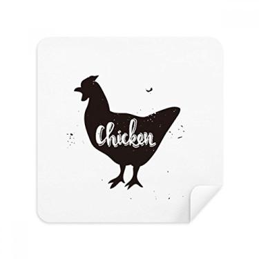 Imagem de Pano de limpeza de tela de tecido de camurça com tecido de galinha preto e branco, pacote com 2