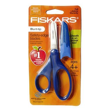 Imagem de Lâminas Fiskars com ponta grossa e bordas de segurança com bainha (azul marinho)