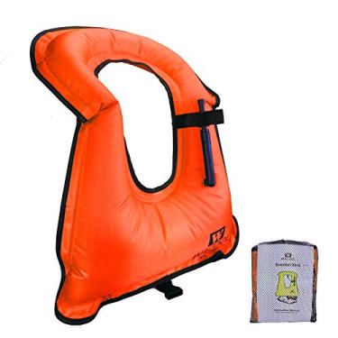 Imagem de WACOOL colete inflável de snorkel colete de segurança jaqueta de mergulho portátil para natação, Laranja, Kids