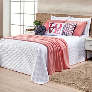 Imagem de Cobre Leito Mariah Branco rosê Almofadas