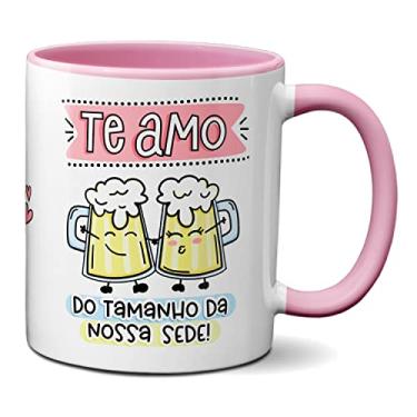Imagem de Caneca Namorados Te Amo Do Tamanho Da Nossa Sede De Cerveja (Rosa)