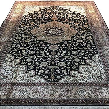 Imagem de Tapete de seda artesanal puro de 1,5 m x 2,4 m tapetes de arte vintage