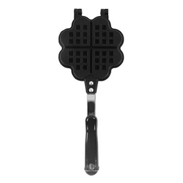 Imagem de molde de ferro de waffle em forma de coração de flor,Panela de waffle de dupla face, revestimento antiaderente, assadeira de superfície, panqueca, panela de omelete crocante multifuncional, para aces
