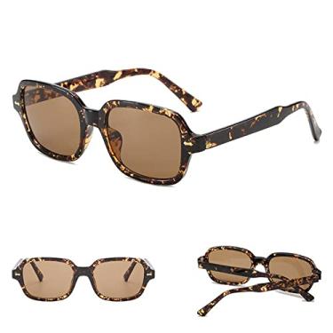 Imagem de Óculos de Sol Quadrado Unissex Moda Masculino Feminino Moda Pequena Armação Amarela Óculos de Sol Feminino Retro Rebite Óculos UV400,2, pc