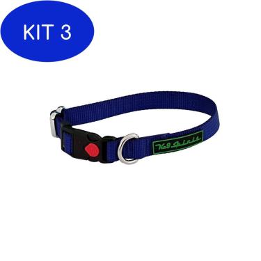 Imagem de Kit 3 Coleira K-9 Spirit Collar Safety Azul Pp