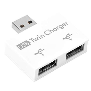 Imagem de Mini hub USB, kit adaptador divisor de carregador duplo USB de 2 portas, adequado para tensão de entrada e saída CC 5V, liga de alumínio + PC pequeno/portátil/resistente/durável mini