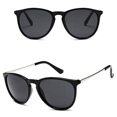 Imagem de Óculos de Sol Olho de Gato Redondo Designer Retrô Óculos de Sol Masculino Espelho Moda Vintage Condução Óculos de Sol,1,A