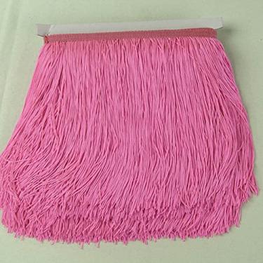 Imagem de 10 jardas/lote Renda Franja Borla Poliéster Lace Trim Fita DIY Cortina Vestido Latino Vestuário de Palco 15 cm/20 cm/30 cm de largura, rosa, 20 cm de largura
