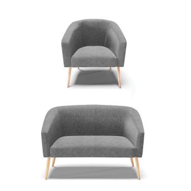 Imagem de Kit 01 Namoradeira 02 Lugares E 01 Poltrona A26 Grafite