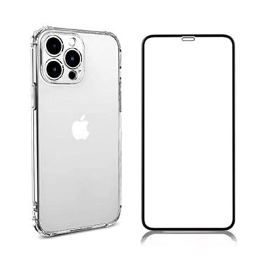 Imagem de Kit Capa Anti Impacto e Película De Vidro 3D 9D Para iPhone 8 11 13 Pro 14 Pro Max (iPhone 12 Pro)
