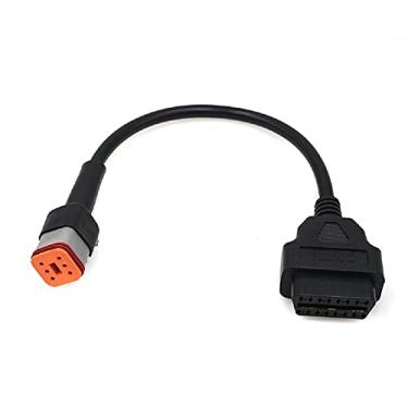 Imagem de Cabo adaptador de scanner de diagnóstico de 6 pinos para OBD2 para motocicleta Har-Ley, compatível com scanner de diagnóstico Elm327 para programação de código de leitura ECU Tune