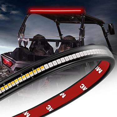 Imagem de Wayup Tira de luz traseira de LED de 76 cm, tira de luz de reboque de LED UTV com luz vermelha de freio/corrida, luz de seta âmbar para reboque traseiro barra de luz flexível para AUV UTV RZR