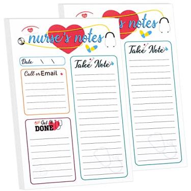 Imagem de Almofadas de notas de apreciação de enfermeira 2 peças de presentes de amamentação fofas para enfermeira bloco de notas engraçadas para enfermeiras notas adesivas para o dia da enfermeira escola escritório casa materiais