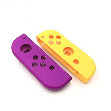 Imagem de Capa de invólucro de placa frontal + moldura de bateria para controle Nintendo Switch NS NX Joy-Con, roxo-laranja