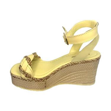 Rasteira Papete DAFITI SHOES Transpasse Amarelo - Compre Agora