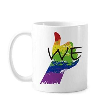 Imagem de Bandeira do arco-íris LGBT We Art Deco Presente Caneca Moda Cerâmica Copo de Porcelana Café Utensílios de Mesa
