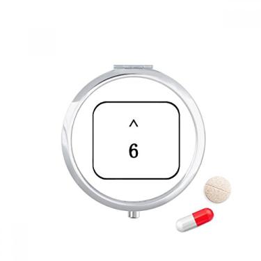 Imagem de Estojo de comprimidos com símbolo de teclado com 6 compartimentos para caixa de armazenamento de remédios